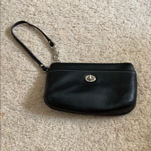 Leather coach wristlet